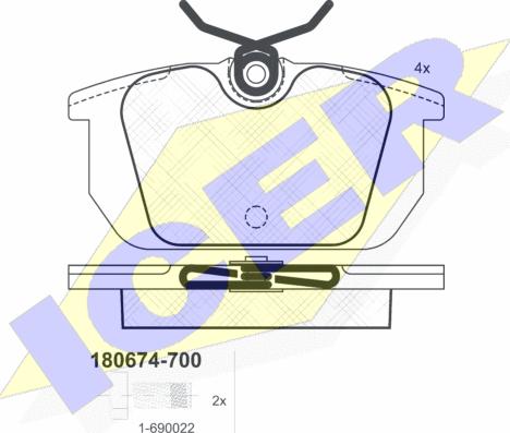 Icer 180674-700 - Bremžu uzliku kompl., Disku bremzes ps1.lv