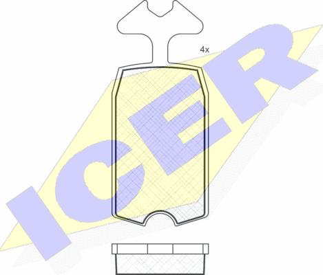 Icer 180090 - Bremžu uzliku kompl., Disku bremzes ps1.lv