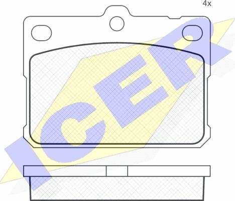 Icer 180164 - Bremžu uzliku kompl., Disku bremzes ps1.lv