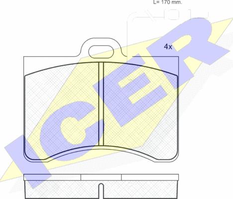 Icer 180175 - Bremžu uzliku kompl., Disku bremzes ps1.lv