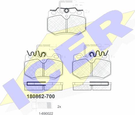 Icer 180862-700 - Bremžu uzliku kompl., Disku bremzes ps1.lv