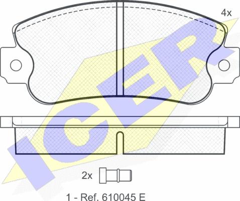 Icer 180838 - Bremžu uzliku kompl., Disku bremzes ps1.lv