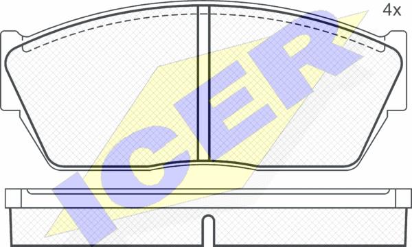 Icer 180388 - Bremžu uzliku kompl., Disku bremzes ps1.lv