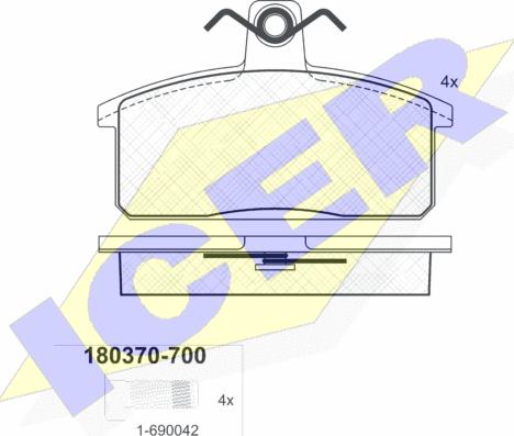 Icer 180370-700 - Bremžu uzliku kompl., Disku bremzes ps1.lv