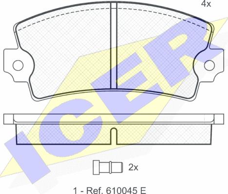 Icer 180258 - Bremžu uzliku kompl., Disku bremzes ps1.lv