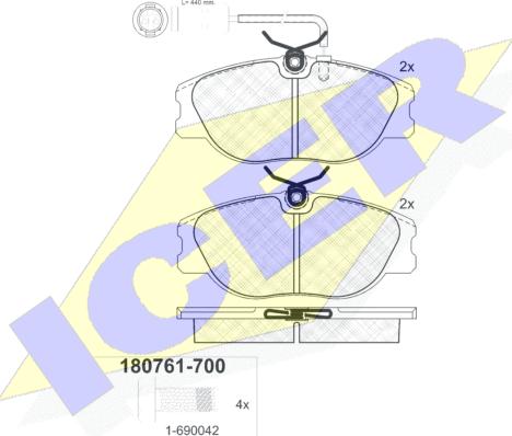 Icer 180761-700 - Bremžu uzliku kompl., Disku bremzes ps1.lv