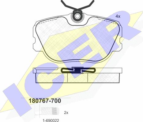 Icer 180767-700 - Bremžu uzliku kompl., Disku bremzes ps1.lv