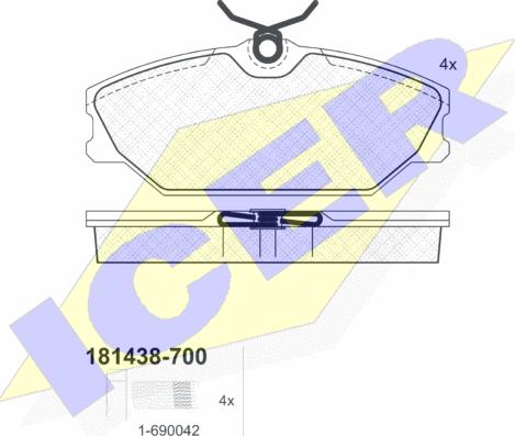 Icer 181438-700 - Bremžu uzliku kompl., Disku bremzes ps1.lv