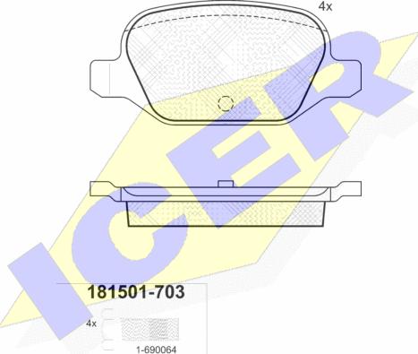 Icer 181501-703 - Bremžu uzliku kompl., Disku bremzes ps1.lv