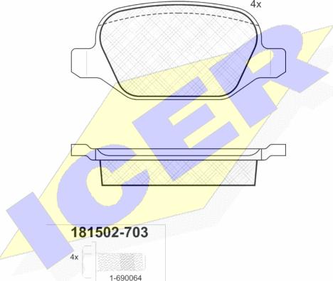 Icer 181502-703 - Bremžu uzliku kompl., Disku bremzes ps1.lv