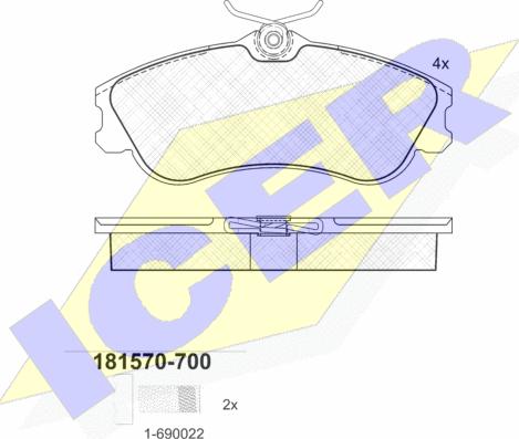 Icer 181570-700 - Bremžu uzliku kompl., Disku bremzes ps1.lv