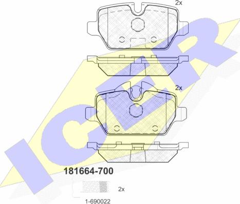 Icer 181664-700 - Bremžu uzliku kompl., Disku bremzes ps1.lv