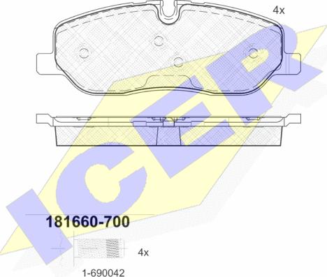 Icer 181660-700 - Bremžu uzliku kompl., Disku bremzes ps1.lv