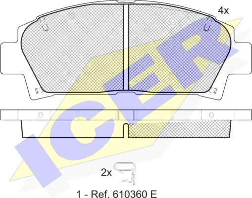 Icer 181169 - Bremžu uzliku kompl., Disku bremzes ps1.lv