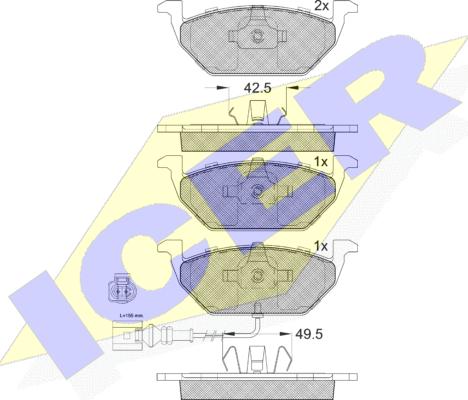 Icer 181349400 - Bremžu uzliku kompl., Disku bremzes ps1.lv