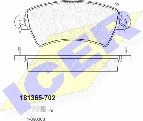 Icer 181365-702 - Bremžu uzliku kompl., Disku bremzes ps1.lv