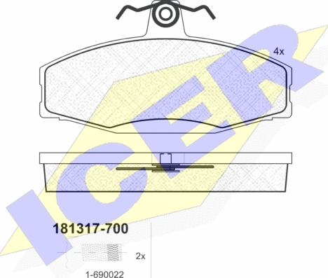 Icer 181317-700 - Bremžu uzliku kompl., Disku bremzes ps1.lv