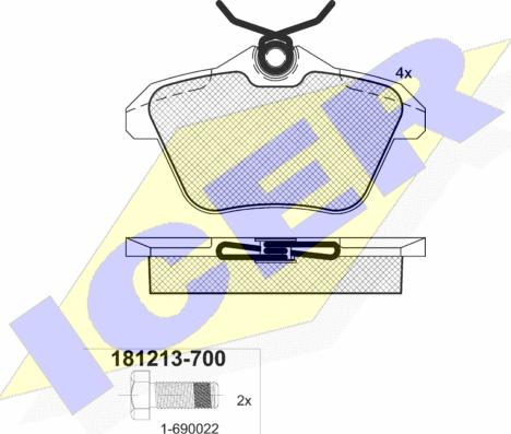 Icer 181213-700 - Bremžu uzliku kompl., Disku bremzes ps1.lv