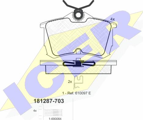 Icer 181287-703 - Bremžu uzliku kompl., Disku bremzes ps1.lv