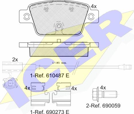 Icer 182043 - Bremžu uzliku kompl., Disku bremzes ps1.lv