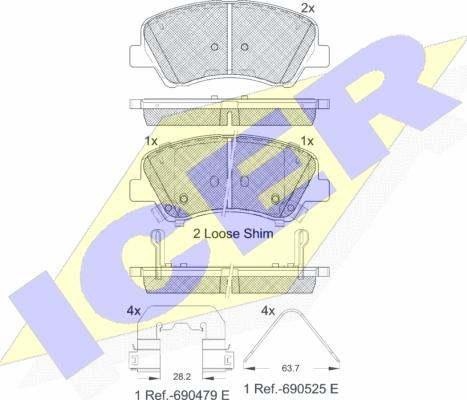 Icer 182035-233 - Bremžu uzliku kompl., Disku bremzes ps1.lv