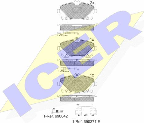 Icer 182024 - Bremžu uzliku kompl., Disku bremzes ps1.lv