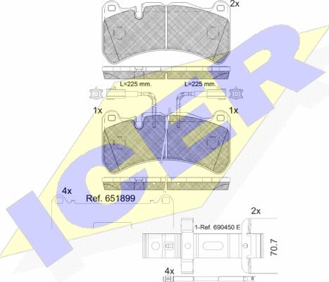 Icer 182260-203 - Bremžu uzliku kompl., Disku bremzes ps1.lv