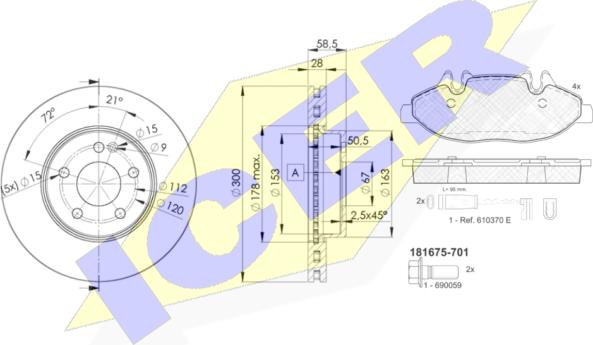 Icer 31675-0415 - Bremžu komplekts, Disku bremzes ps1.lv