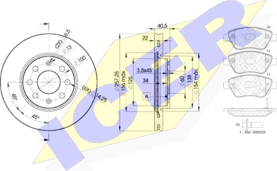 Icer 31810-0920 - Bremžu komplekts, Disku bremzes ps1.lv