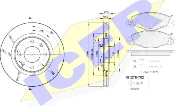 Icer 31278-4697 - Bremžu komplekts, Disku bremzes ps1.lv