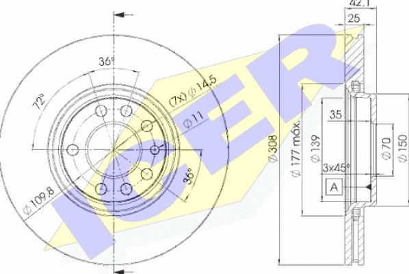 Icer 78BD9061-2 - Bremžu diski ps1.lv