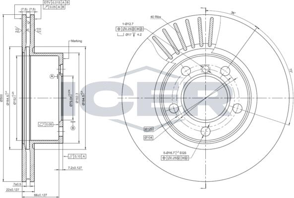 Icer 78BD4666-2 - Bremžu diski ps1.lv