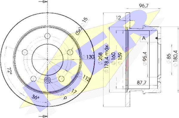 Icer 78BD0184-1 - Bremžu diski ps1.lv