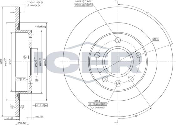 Icer 78BD1558-2 - Bremžu diski ps1.lv