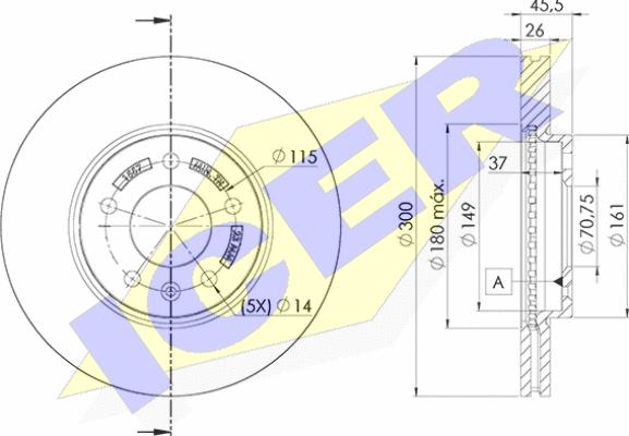 Icer 78BD1557-2 - Bremžu diski ps1.lv