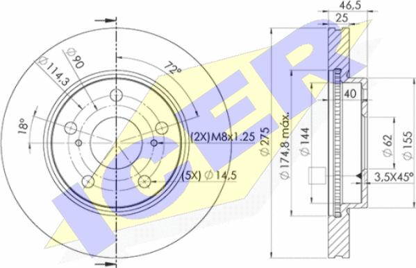 Icer 78BD2881-2 - Bremžu diski ps1.lv