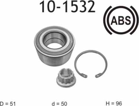 IJS GROUP 10-1532 - Riteņa rumbas gultņa komplekts ps1.lv