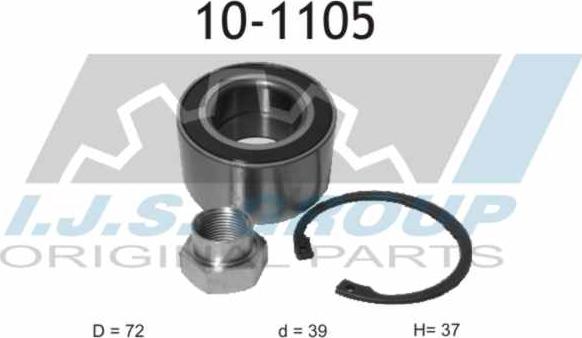 IJS GROUP 10-1105 - Riteņa rumbas gultņa komplekts ps1.lv