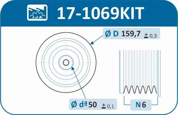 IJS GROUP 17-1069KIT - Piedziņas skriemelis, Kloķvārpsta ps1.lv