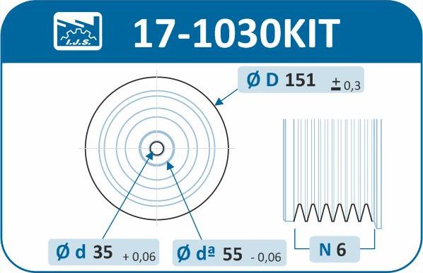 IJS GROUP 17-1030KIT - Piedziņas skriemelis, Kloķvārpsta ps1.lv