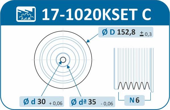 IJS GROUP 17-1020KSET.C - Piedziņas skriemelis, Kloķvārpsta ps1.lv