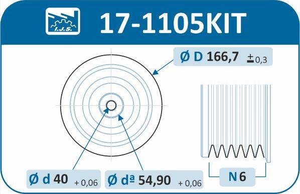 IJS GROUP 17-1105KIT - Piedziņas skriemelis, Kloķvārpsta ps1.lv