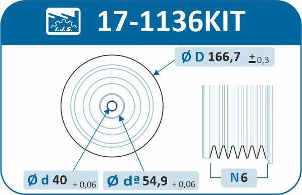 IJS GROUP 17-1136KIT - Piedziņas skriemelis, Kloķvārpsta ps1.lv