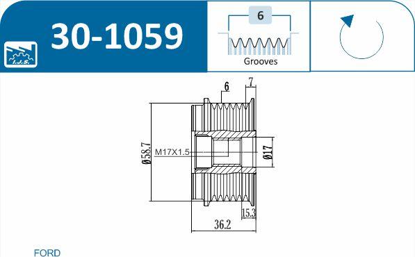 IJS GROUP 30-1059 - Piedziņas skriemelis, Ģenerators ps1.lv