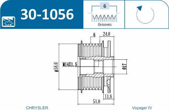 IJS GROUP 30-1056 - Piedziņas skriemelis, Ģenerators ps1.lv