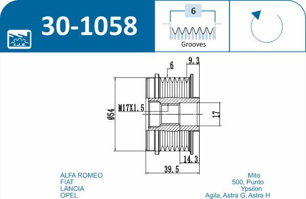 IJS GROUP 30-1058 - Piedziņas skriemelis, Ģenerators ps1.lv