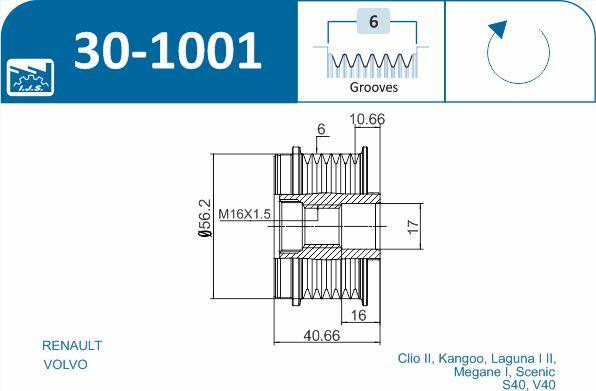 IJS GROUP 30-1001 - Piedziņas skriemelis, Ģenerators ps1.lv