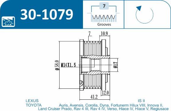 IJS GROUP 30-1079 - Piedziņas skriemelis, Ģenerators ps1.lv