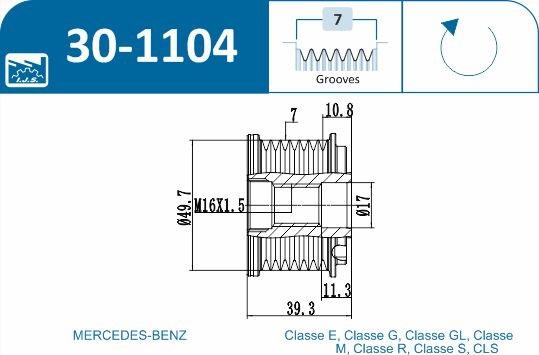 IJS GROUP 30-1104 - Piedziņas skriemelis, Ģenerators ps1.lv