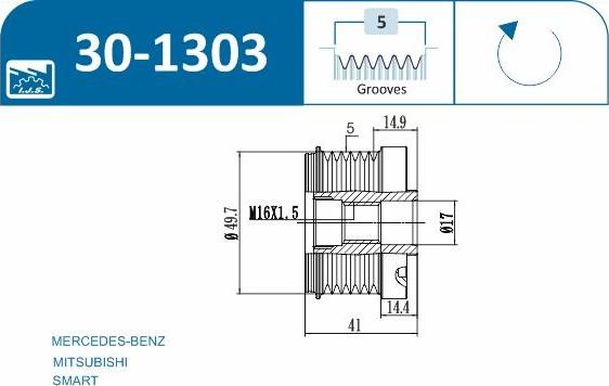 IJS GROUP 30-1303 - Piedziņas skriemelis, Ģenerators ps1.lv